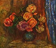 Pierre-Auguste Renoir Stilleben, Rosen vor Blauem Vorhang Germany oil painting artist